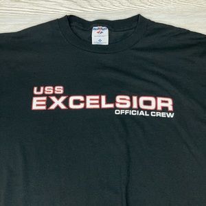 Vintage USS EXCELSIOR Official Crew T-Shirt STAR TREK Size 3XL Black